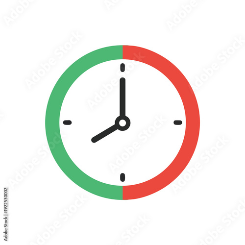 Stylish Modern Wall Clock with Green and Red Circular Design