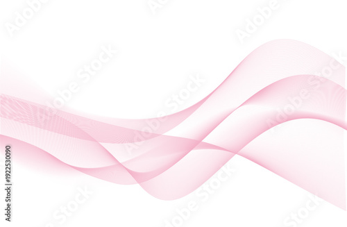 淡桜色グラデーションのウェーブ帯装飾 横長背景用の春イメージデザインベクター素材