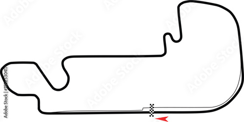 Indianapolis Motor Speedway Street Racing Track Circuit Blank Shape Outline
