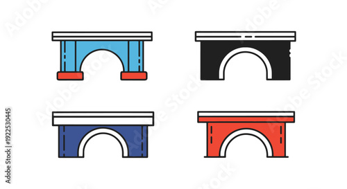 Bridge Abutment Line soft tone color vector