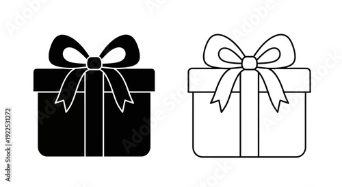 Two gift boxes with ribbons - vector illustration for adobe stock Vector