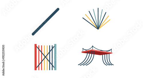 Bridge Cables Line colorful creative design illustration