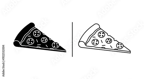 Delicious pizza slices with pepperoni toppings, high quality food illustration Vector