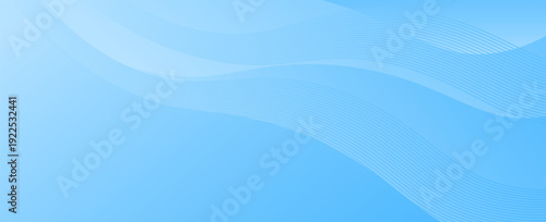 Abstract Blue Background with Minimalist Flowing Wave Lines