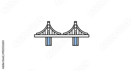 Bridge over River abstract elegant tone illustration