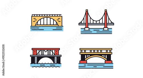 Bridge Over Water creative tone color illustration