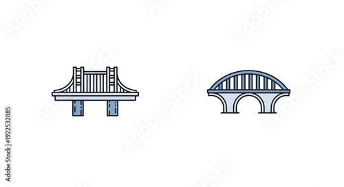 Bridge over River soft color vector design