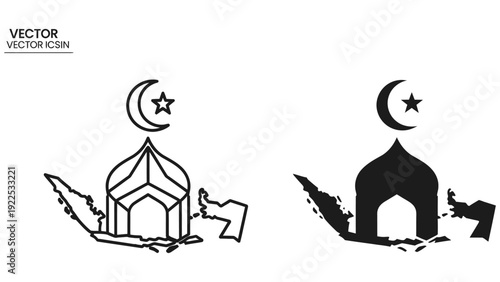 religious eid background with mosque