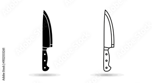 Two knives isolated on white background, minimalist design, vector illustration Vector