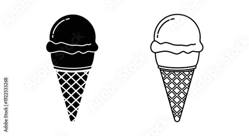 Delicious ice cream cone design illustration vector art graphic Vector