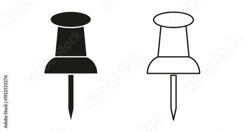 Push pin, pushpin, thumbtack, stationery, office supplies, desk accessories, bulletin board Vector