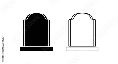 Modern black and white tombstone designs for cemetery and graveyard Vector