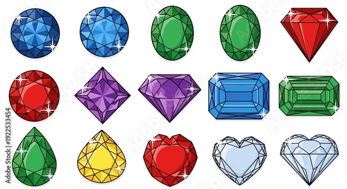 Colorful Gemstones Collection - Various Shapes and Sparkles