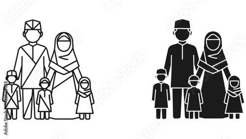 family silhouettes vector