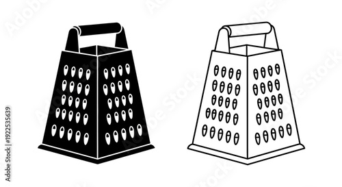 Black and white grater set isolated on white background Vector