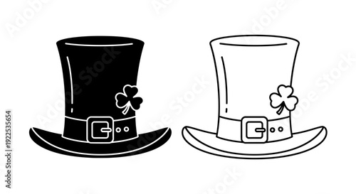 Two st. patrick's day hats with shamrock designs Vector