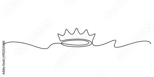 Continuous line drawing of a crown isolate vector illustration