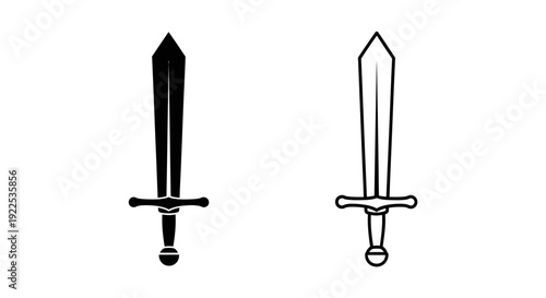 Medieval sword, dark sword, sharp sword, sword illustration, sword clip art, sword design Vector