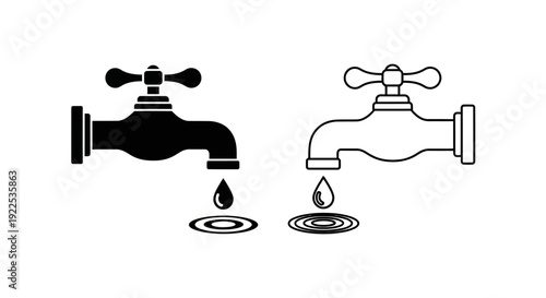 Water conservation icon set - save water symbols for eco-friendly design Vector