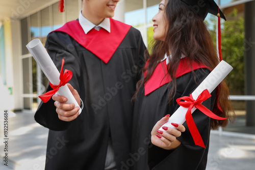 Couple of students with dip...
