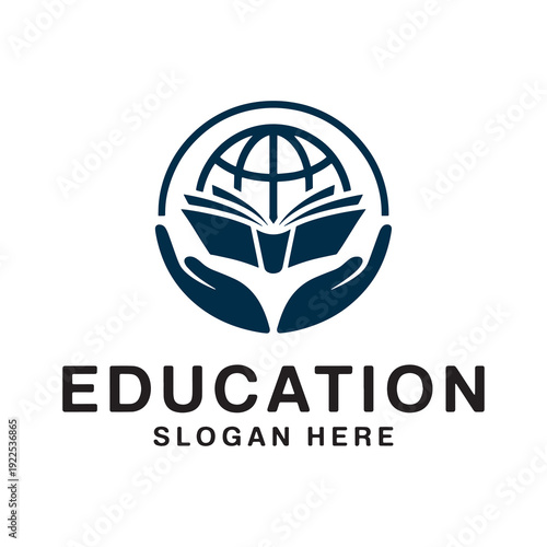 Hands holding an open book with globe symbolizing global education