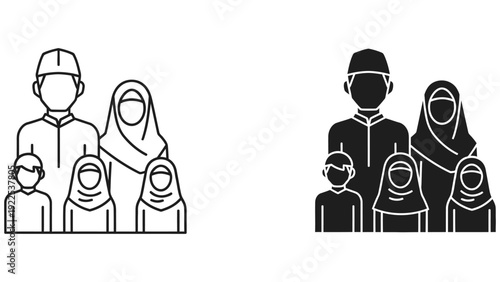 family silhouette vector