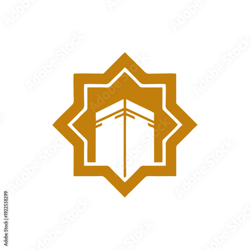 Golden Kaaba Mecca star icon