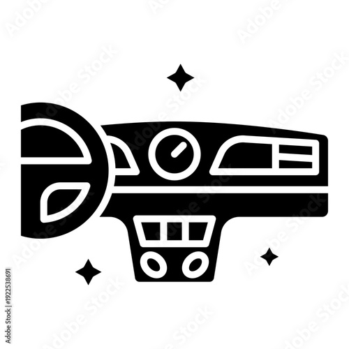 Car Dashboard Cleaning Icon: Auto Interior Detail Vector