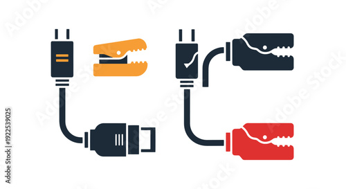 Cable Clip Line art modern soft tone illustration