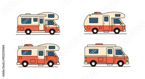 Camper Van Line art abstract clean tone illustration
