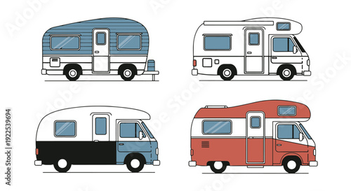 Camper Van Line art minimal elegant tone vector