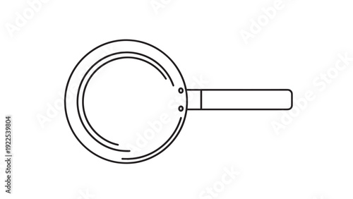 Top-down illustration of a frying pan with handle used in kitchens.