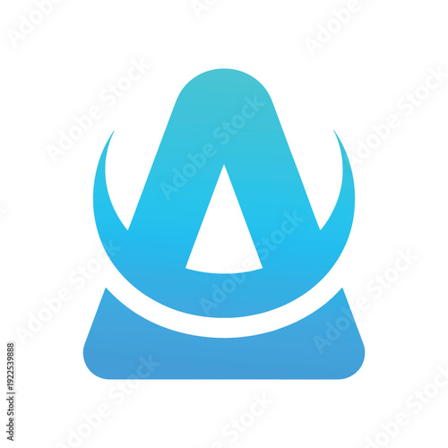 Free Download Blue abstract symbol with modern minimalist design and clean lines - GFXLoad