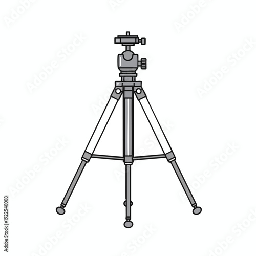 Professional Camera and Tripod for Photography and Filmmaking on White Background