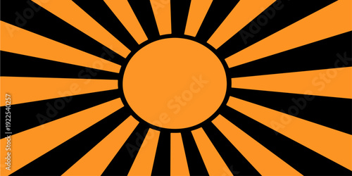 Abstract orange and yellow sun rays background vector illustration with a bright sunbeam burst pattern and summer sky light design for a hot sunny wallpaper decoration