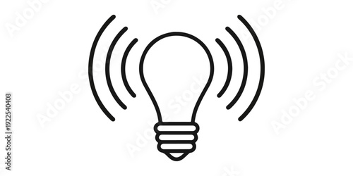 A modern light bulb vector illustration featuring a wireless wifi signal symbol to represent a creative technology connection and internet communication network icon design