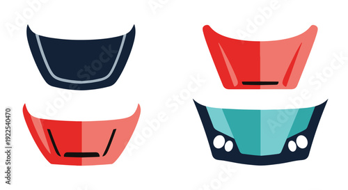 Car Hood Line art modern smooth abstract vector