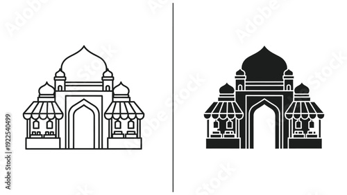 vector illustration of church in the morning
