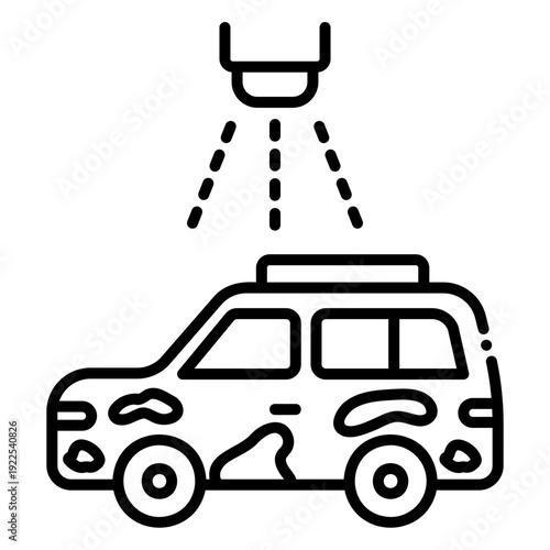 Car Wash Icon: Vehicle Cleaning Service Illustration