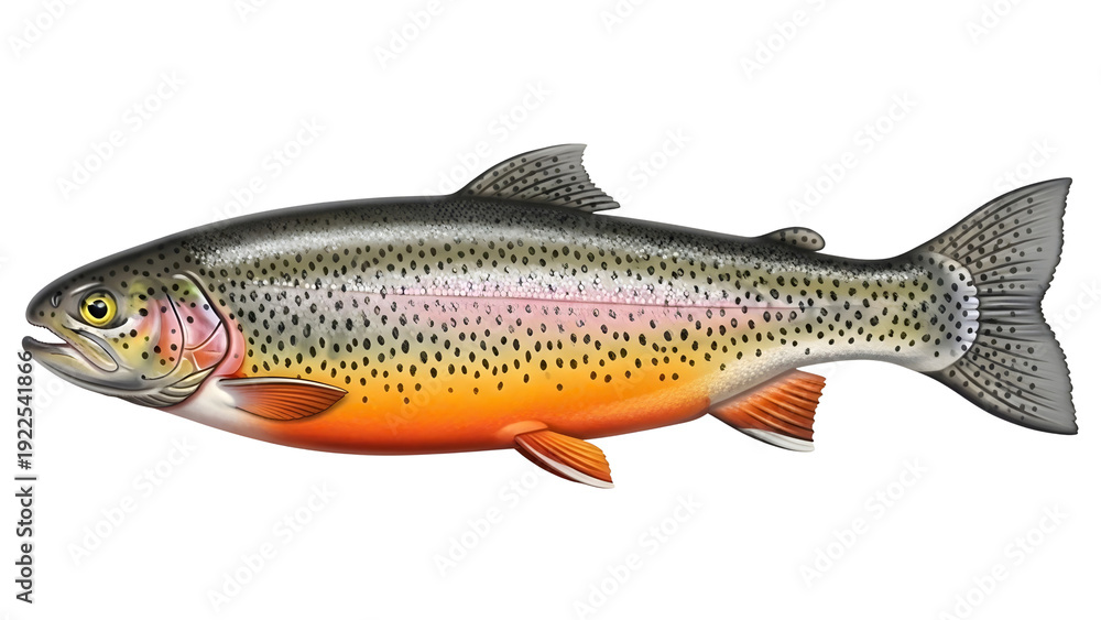 Obraz premium Colorful rainbow trout on transparent background