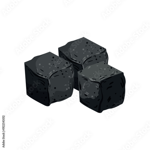 Vector illustration of hookah coals cubes.