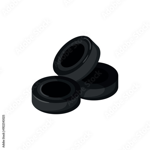 Vector illustration of round hookah coals.