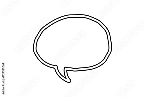 手描き風の黒い二重線の丸型吹き出しベクターイラスト