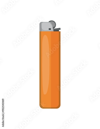 Vector illustration of an orange cigarette lighter.