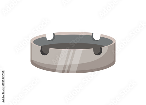 Vector illustration of a gray ashtray.