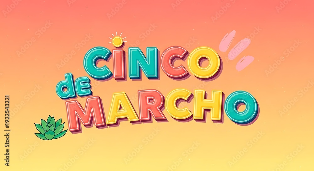 Fototapeta premium Instagram-style typographic graphic reading “Cinco de Marcho”