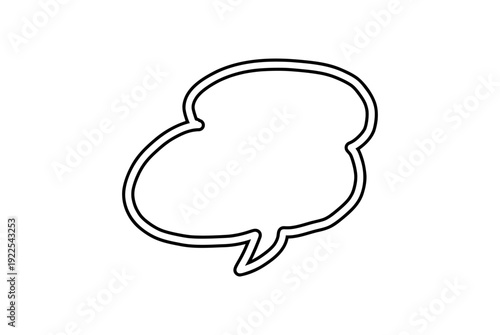 手描き風の黒い二重線の吹き出しベクターイラスト