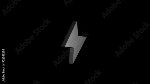 Free Download Gray 3d lightning bolt on black background metallic - GFXLoad