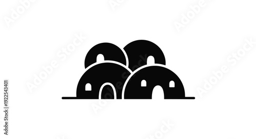 Cave Dwelling Line abstract creative tone vector