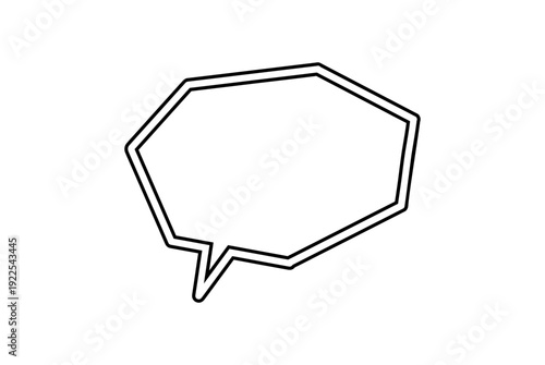 手描き風の黒い二重線の吹き出しベクターイラスト